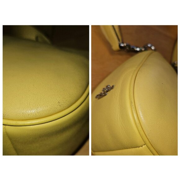 Coach Teri Yellow Shoulder Bag With Signature Quilted Crossbody - Picture 5 of 16